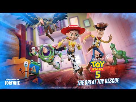 Thumbnail of the Toy Story 5 Great Toy Rescue Fortnite launch trailer